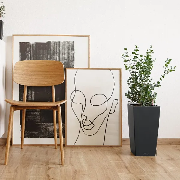 LECHUZA® Pflanzgefäße CUBICO Color 30 Schiefergrau seidenmatt All-in-One