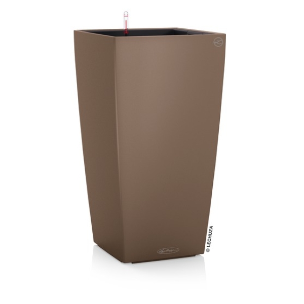 LECHUZA® Pflanzgefäße CUBICO Color 40 Muskat braun seidenmatt All-in-One