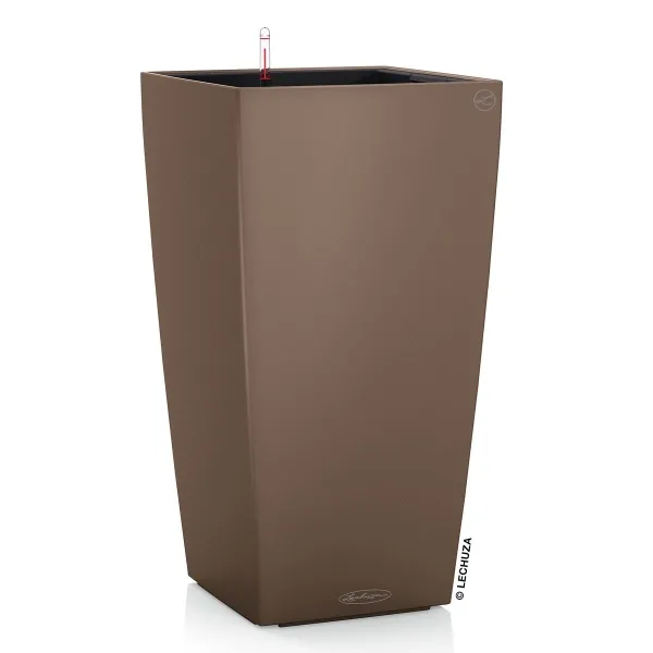 LECHUZA® Pflanzgefäße CUBICO Color 40 Muskat braun seidenmatt All-in-One