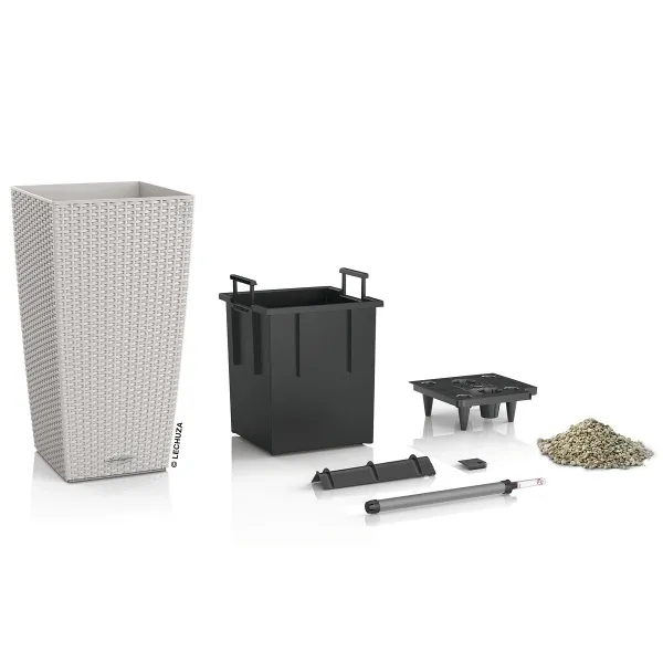 LECHUZA® Pflanzgefäße CUBICO Cottage 30 Lichtgrau All-in-One