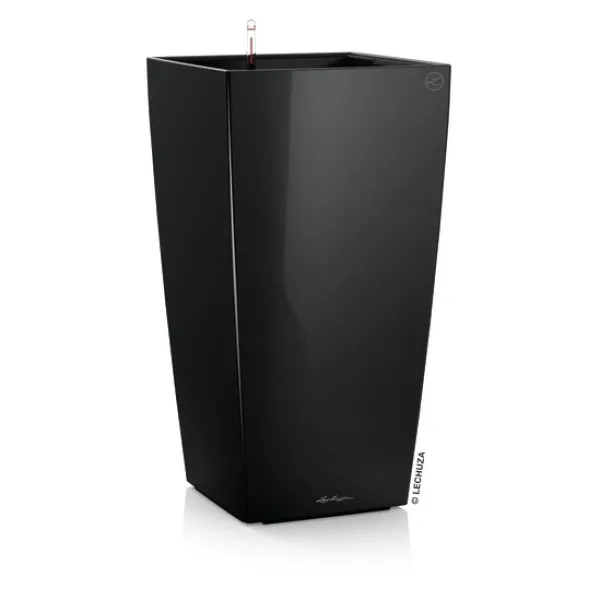 LECHUZA® Pflanzgefäße CUBICO Premium 50 Schwarz hochglanz All-in-One