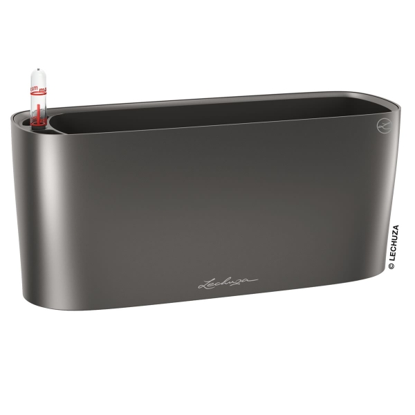 LECHUZA® Pflanzgefäße DELTA 10 Anthrazit metallic All-in-One