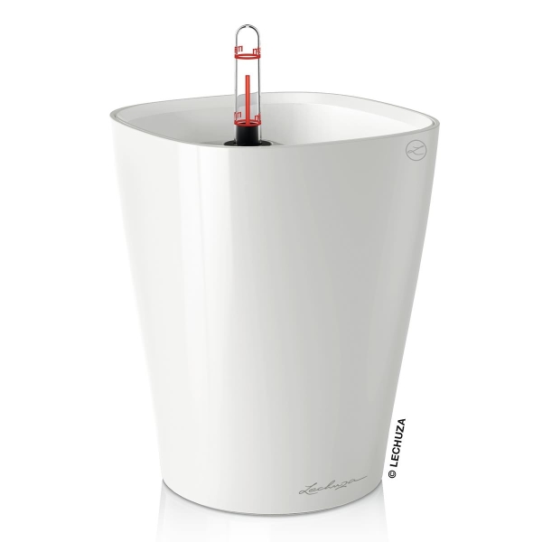 LECHUZA® Pflanzgefäße DELTINI Weiß hochglänzend All-in-One