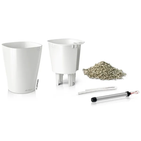 LECHUZA® Pflanzgefäße DELTINI Weiß hochglänzend All-in-One