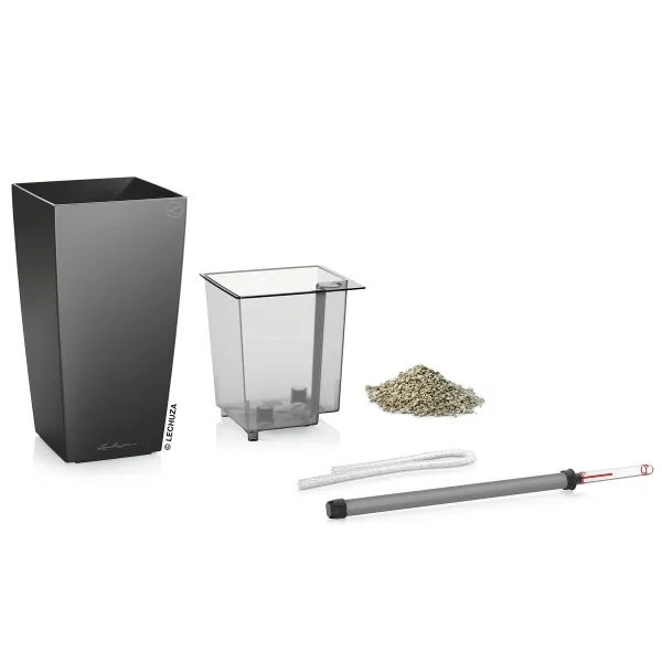 LECHUZA® Pflanzgefäße MAXI-CUBI Anthrazit metallic All-in-One