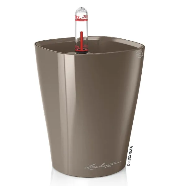 LECHUZA® Pflanzgefäße MINI-DELTINI Taupe hochglänzend All-in-One LECHUZA® Pflanzgefäße MINI-DELTINI Taupe hochglänzend All-in-One
