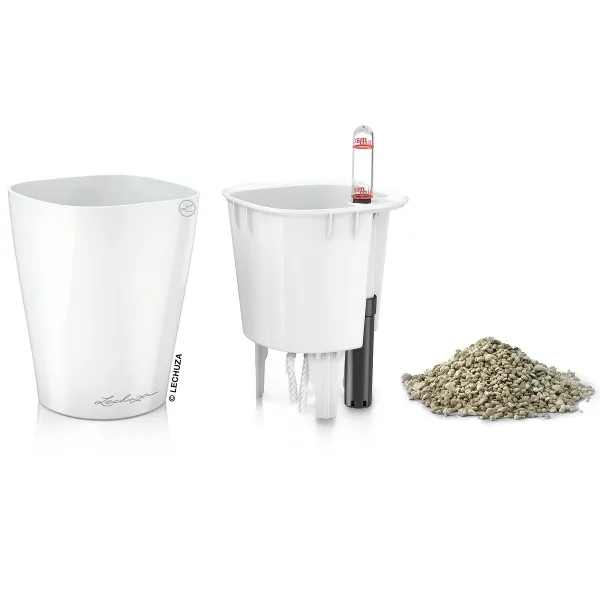 LECHUZA® Pflanzgefäße MINI-DELTINI Weiß hochglänzend All-in-One