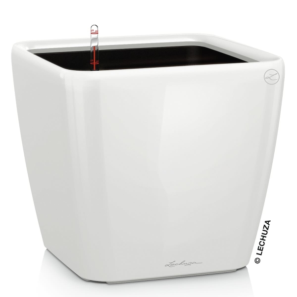 LECHUZA® Pflanzgefäße QUADRO LS 43 Weiß hochglänzend All-in-One