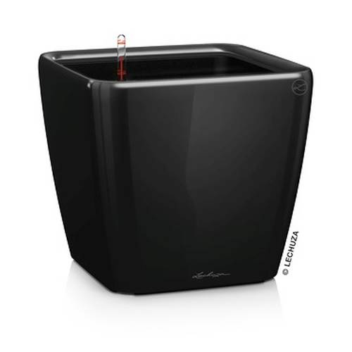 LECHUZA® Pflanzgefäße QUADRO LS 50 Schwarz hochglanz All-in-One