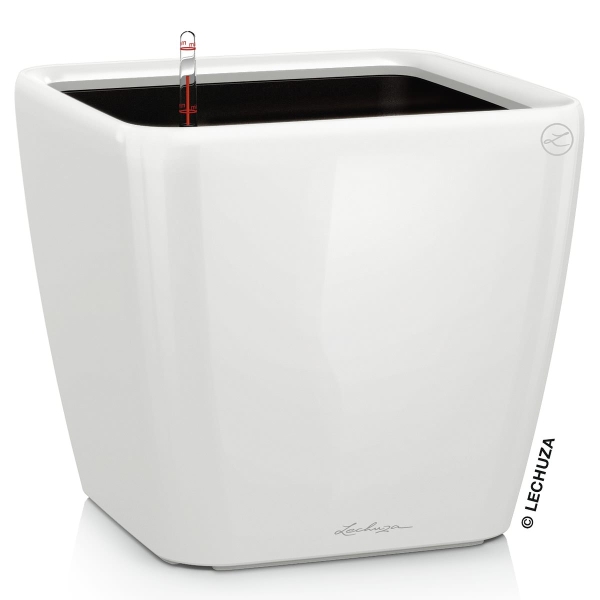 LECHUZA® Pflanzgefäße QUADRO LS 50 Weiß hochglänzend All-in-One