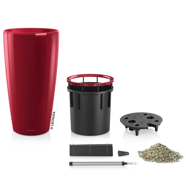 LECHUZA® Pflanzgefäße RONDO Premium 32 Scarlet rot hochglanz All-in-One
