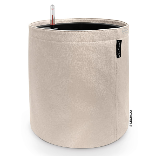 LECHUZA® Pflanzgefäße TRENDCOVER Kunstleder 32 Creme beige All-in-One