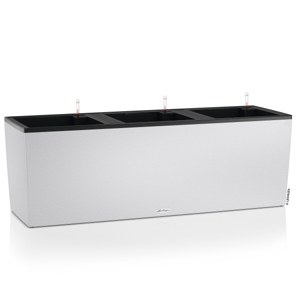 LECHUZA® Pflanzkasten TRIO Stone 30 Quarzweiß mit 3 Einsätzen All-in-One