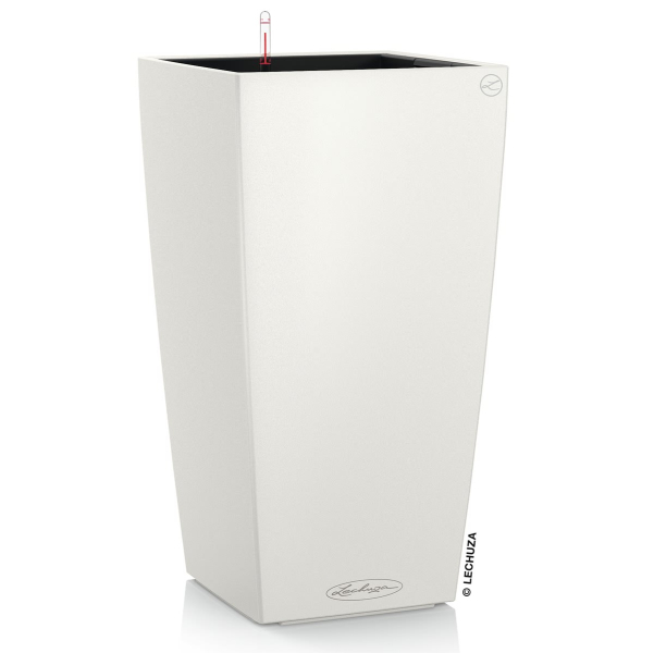 LECHUZA® Pflanzsäule CUBICO Color 22 Weiß seidenmatt All-in-One