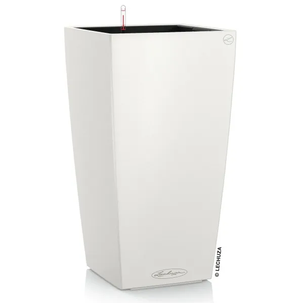 LECHUZA® Pflanzsäule CUBICO Color 22 Weiß seidenmatt All-in-One