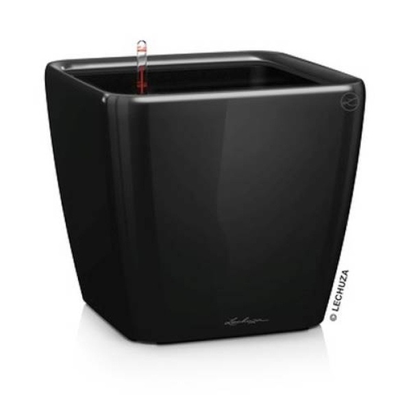 LECHUZA® Pflanzgefäße QUADRO LS 50 Schwarz hochglanz All-in-One