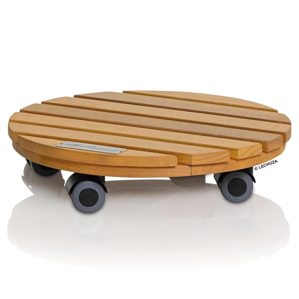 LECHUZA® Zubehör Rolluntersetzer Natural Wood 30 round rund - FSC 100 % Eukalyptus grandis