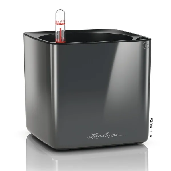 LECHUZA® Tischgefäße CUBE Glossy 14 Anthrazit hochglänzend LECHUZA® Tischgefäße CUBE Glossy 14 Anthrazit hochglänzend
