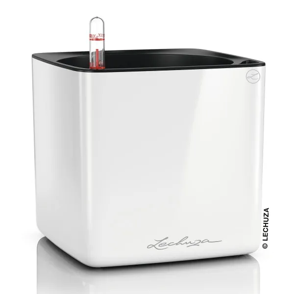 LECHUZA® Tischgefäße CUBE Glossy 16 Weiß hochglänzend LECHUZA® Tischgefäße CUBE Glossy 16 Weiß hochglänzend