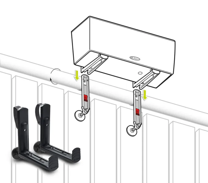 LECHUZA® Zubehör BALCONERA Balkonkastenhalter Weiß - 2 Halter