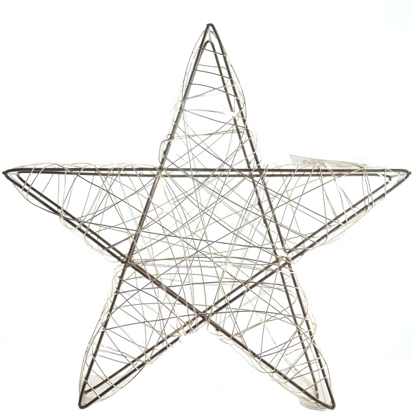 LED 3D-Weihnachtsstern Champagner - 24 cm mit 25 Lichter und 6 Stunden Timer