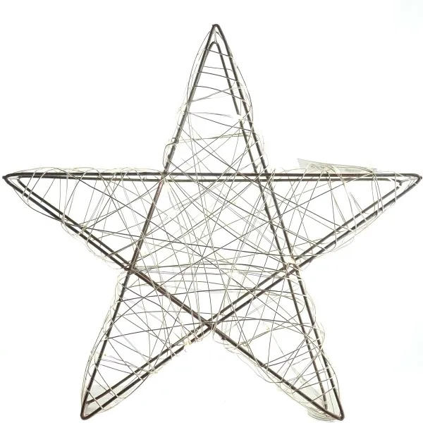 LED 3D-Weihnachtsstern Champagner - 24 cm mit 25 Lichter und 6 Stunden Timer