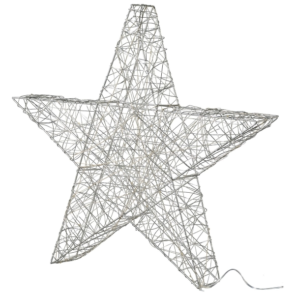 LED 3D-Weihnachtsstern Silber Ø 40 cm mit 40 Lichter