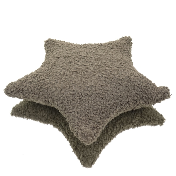 Lemetex UNIQUE Living® Deko-Kissen Curly Stern Taupe 40 x 40 cm - Polyester