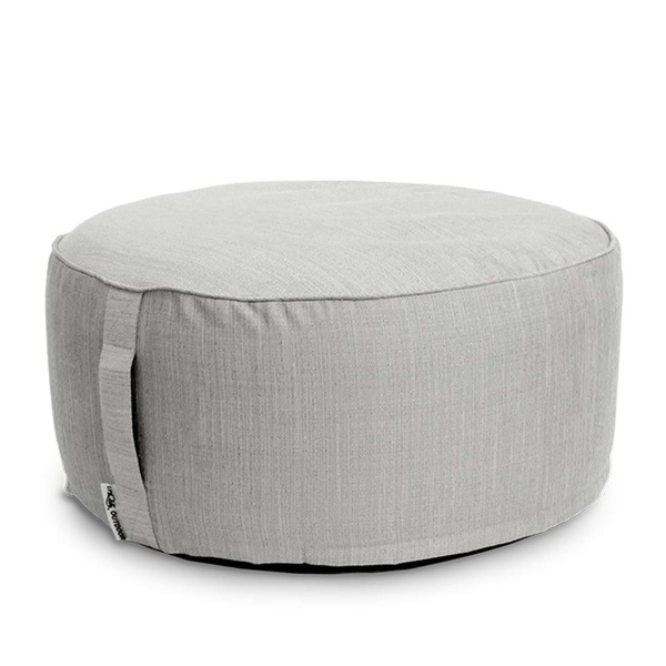Lemetex UNIQUE Living® Deko- Aufblasbares Pouf-Sitzkissen Senna Ø 55 cm Höhe 25 cm light grey
