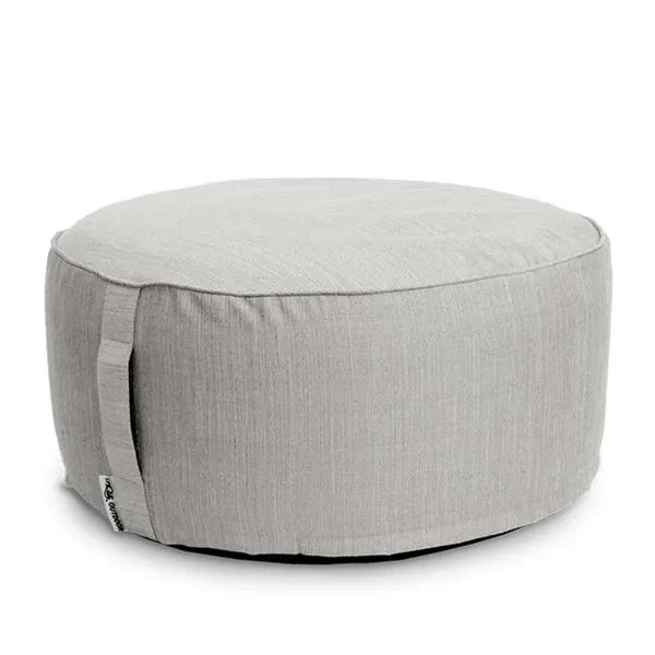 Lemetex UNIQUE Living® Deko- Aufblasbares Pouf-Sitzkissen Senna Ø 55 cm Höhe 25 cm light grey
