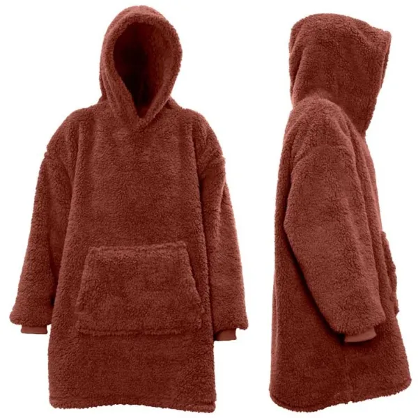 Lemetex UNIQUE Living® Hoodie Teddy 70 cm x 50 cm x 87 cm marsala