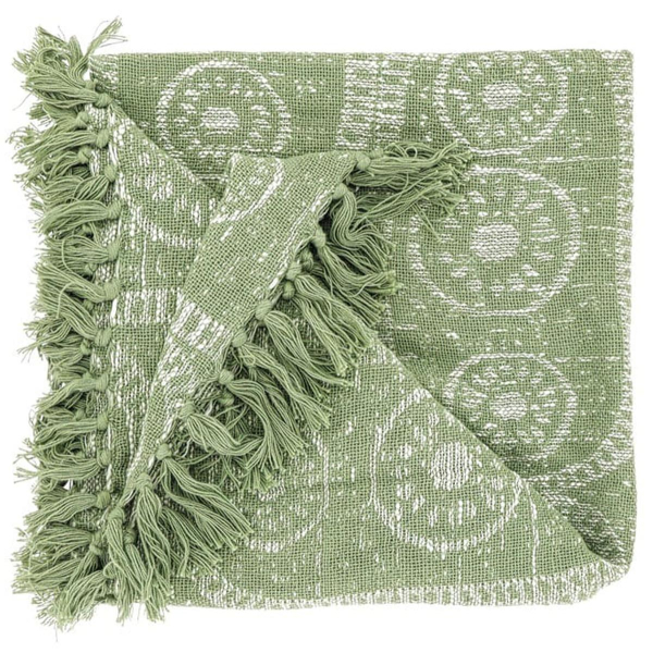 Lemetex UNIQUE Living® Kuscheldecke Bruni tea green 125 x 150 cm -- Cotton