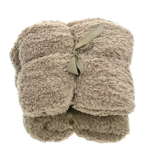 Lemetex UNIQUE Living® Kuschelponcho Dara Taupe 80 cm x 75 cm - Polyester