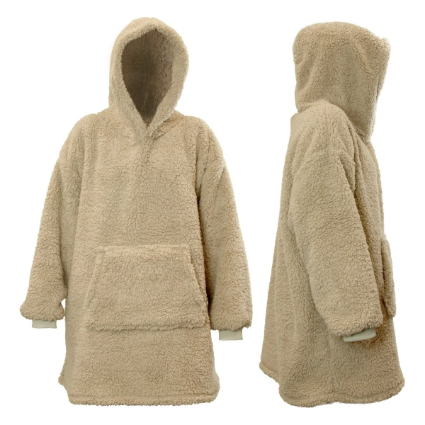 Lemetex Unique Living Oversized Hoodie Teddy Chateau Grey, One Size, Polyester