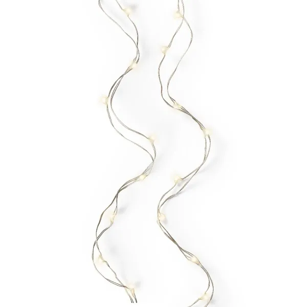 Lumineo Batterie LED Micro Lichterkette Strang 295 cm - 60 Lichter warmweiß