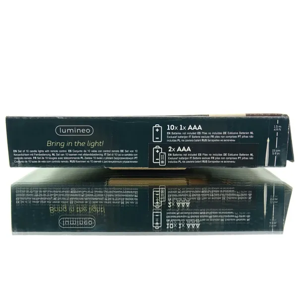 Lumineo Batterie LED Schwebende Kerzen Weiß transparente Fäden Ø 1,5 cm Höhe 15 cm 10 Stück Fernbedienung - warmweiß