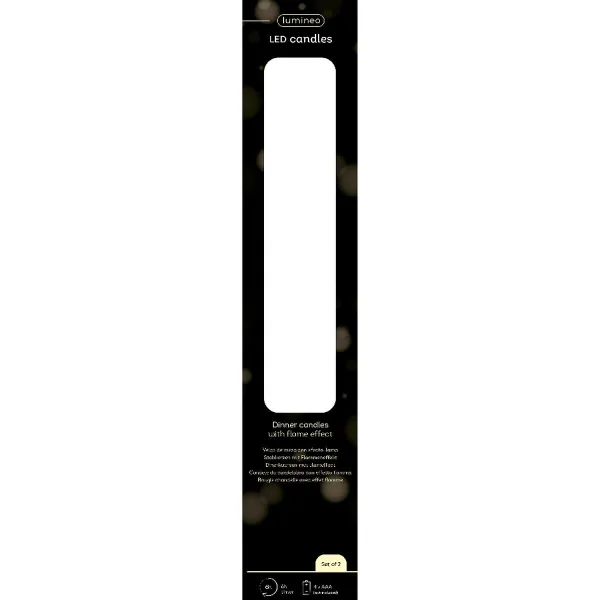 Lumineo Batterie LED Stabkerzen Grün Ø 2,2 cm Höhe 24,5 cm - warmweiß