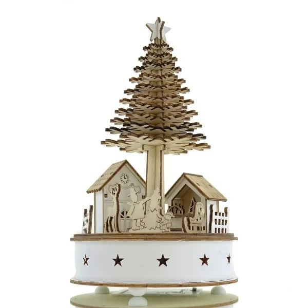 Lumineo Batterie LED Weihnachts-Szene Nostalgie Natur & Weiß großer Baum Bewegung & Musik Ø 15 cm Höhe 25 cm 5 LED - warmweiß Lumineo Batterie LED Weihnachts-Szene Nostalgie Natur & Weiß großer Baum Bewegung & Musik Ø 15 cm Höhe 25 cm 5 LED - warmweiß