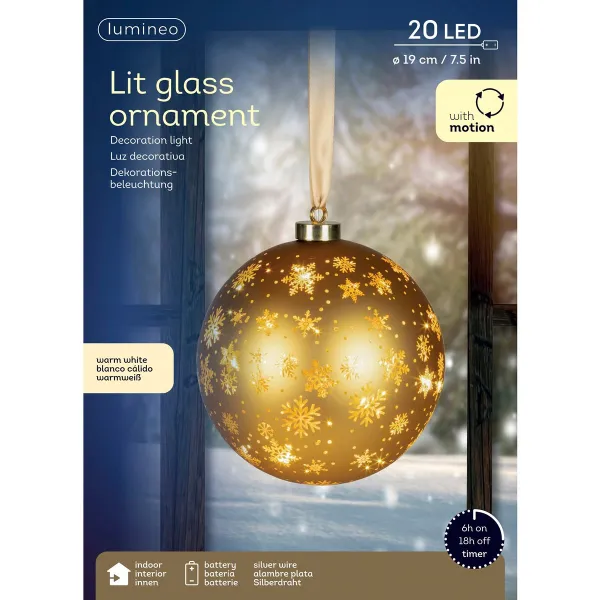 Lumineo Batterie Micro LED Glaskugel goldfarben Ø 19 cm - warmweiß Lumineo Batterie Micro LED Glaskugel goldfarben Ø 19 cm - warmweiß