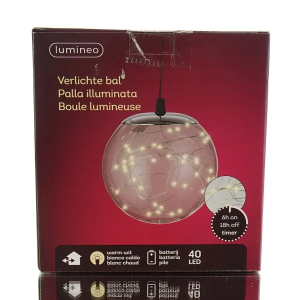 Lumineo Batterie Micro-LED Kugel Transparent Ø 15 cm 40 Lichter - warmweiß