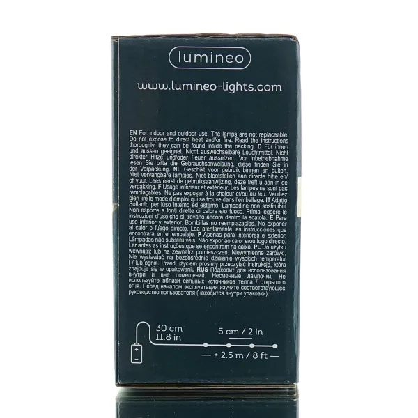 Lumineo Batterie Micro-LED Lichterkette silber 2,5 Meter 50 Lichter - warmweiß