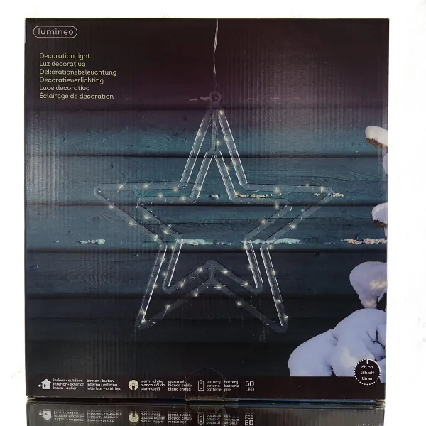 Lumineo Batterie Micro-LED Weihnachts-Doppelstern Transparent 50 Lichter Ø 34 cm - warmweiß Lumineo Batterie Micro-LED Weihnachts-Doppelstern Transparent 50 Lichter Ø 34 cm - warmweiß