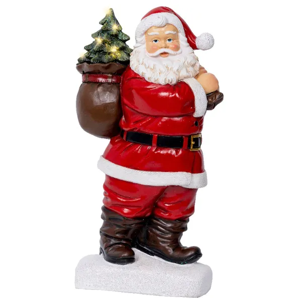 Lumineo Batterie Micro-LED Weihnachtsmann mit Tannenbaum im Sack 8 Lichter 31,5 cm - warmweiß Lumineo Batterie Micro-LED Weihnachtsmann mit Tannenbaum im Sack 8 Lichter 31,5 cm - warmweiß