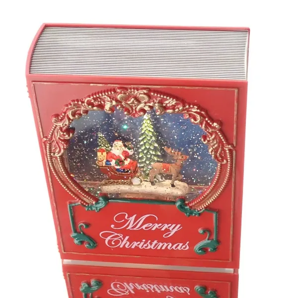 Lumineo Buchcover mit Weihnachtslandschaft mit LED-Beleuchtung und Musik