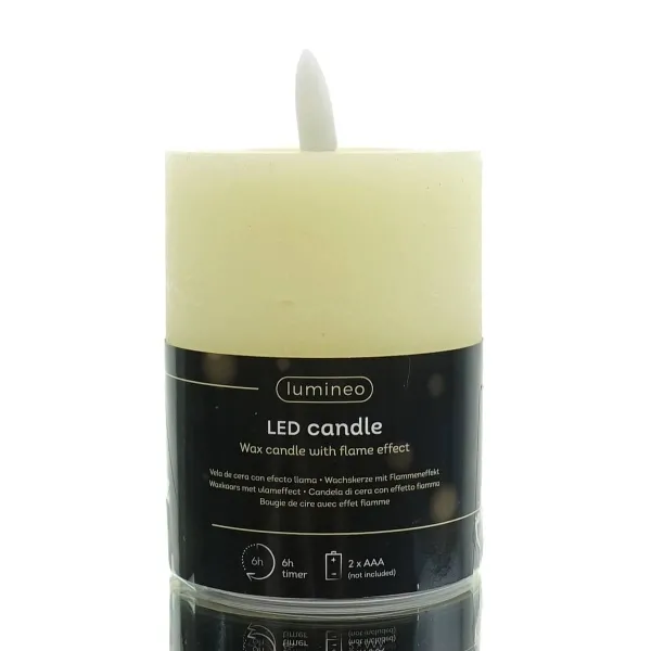 Lumineo Indoor LED Wachskerze Cream Flammeneffekt warmweiß Ø 7 cm Höhe 11,2 cm Lumineo Indoor LED Wachskerze Cream Flammeneffekt warmweiß Ø 7 cm Höhe 11,2 cm