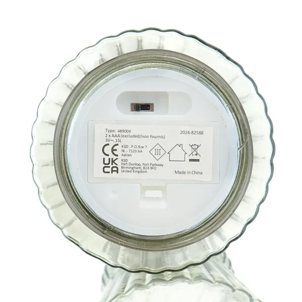 Lumineo LED Baum Hellgrau transparent Ø 10,5 cm Höhe 19,5 cm - warmweiß