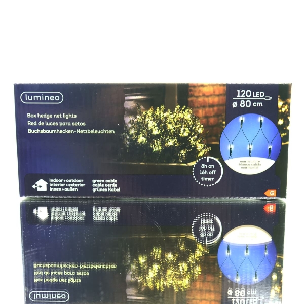 Lumineo LED Buchsbaumkugelnetz grün Ø 80 cm 120 Lichter - warmweiß