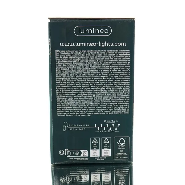 Lumineo LED Cherrybeleuchtung Outdoor Länge 900 cm transparent/warmweiß