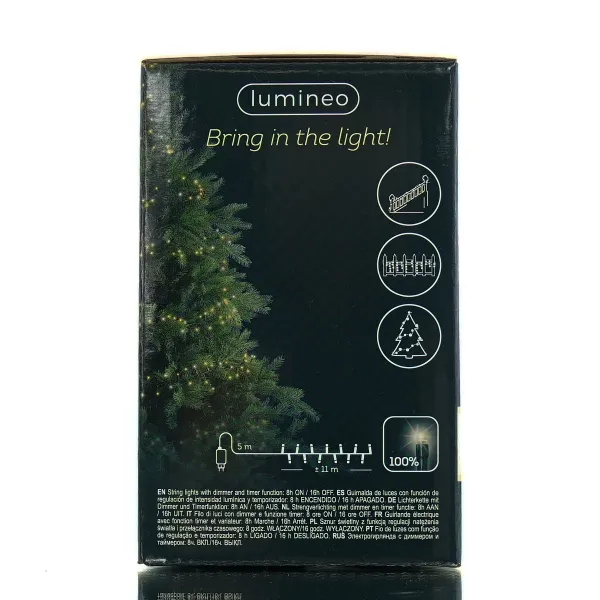 Lumineo LED Lichterkette Compact grün 11 Meter 500 Lichter - warmweiß / klassisch warm