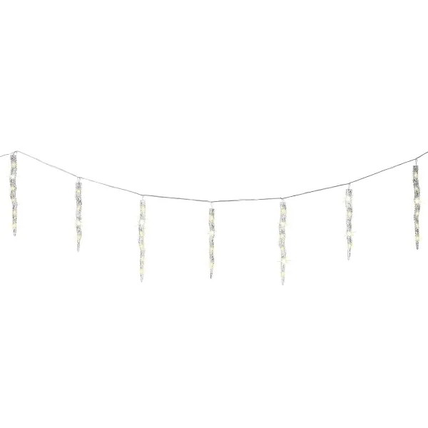 Lumineo LED Eiszapfen Lichterkette Flash-Effekt - Outdoor 3.600 cm 60 Lichter - transparent/warmweiß